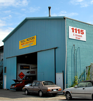 Troll Motors shop exterior in Georgetown, Seattle